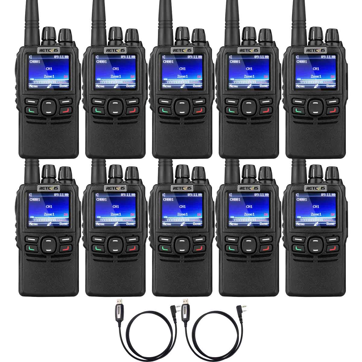 RB22 Professional Half-Keypad UHF DMR Radio (10 Pack)