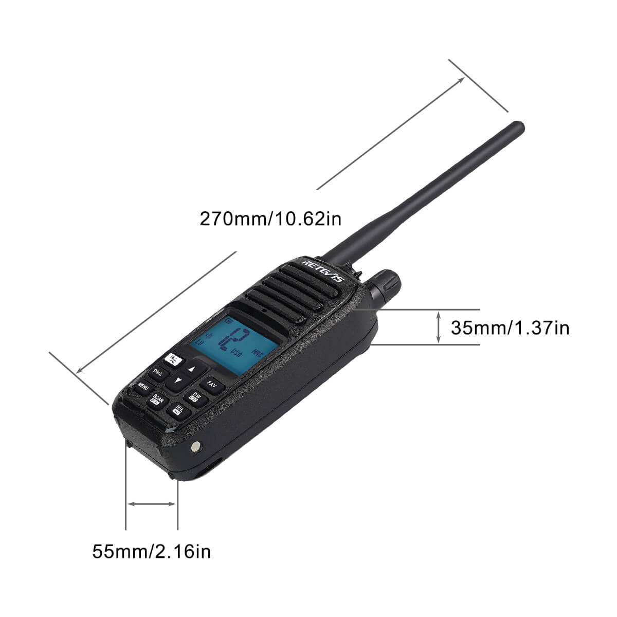 RM21 Noise Cancelling NOAA Floating Marine VHF Radio