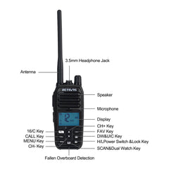 RM21 Noise Cancelling IP67 NOAA Handheld VHF Radio (2 Packs)