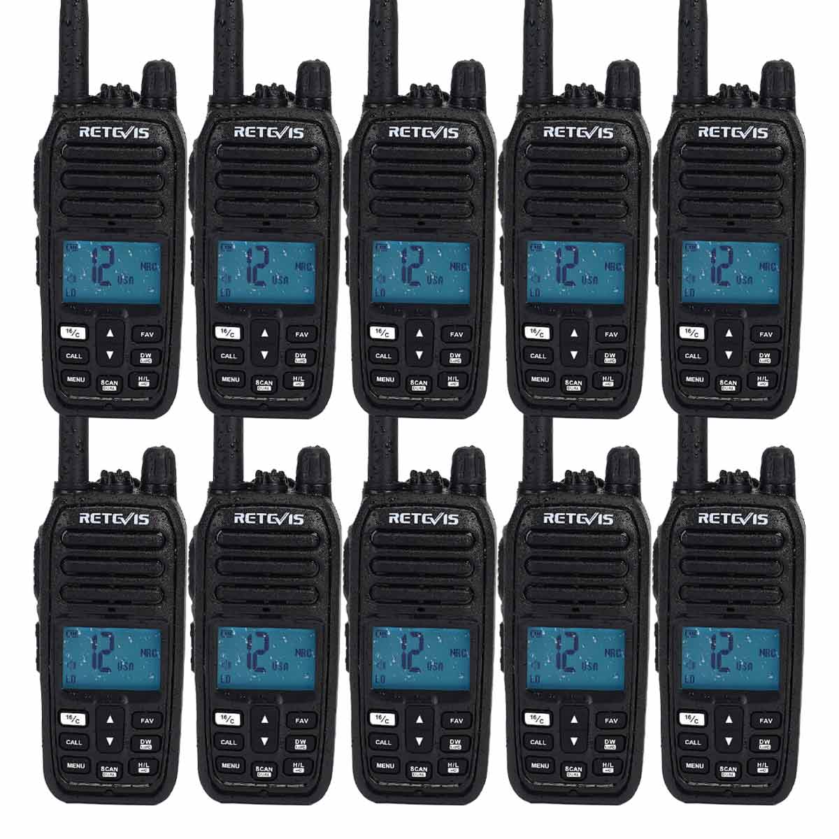 RM21 NOAA Floating Marine VHF Radio (10 Pack)