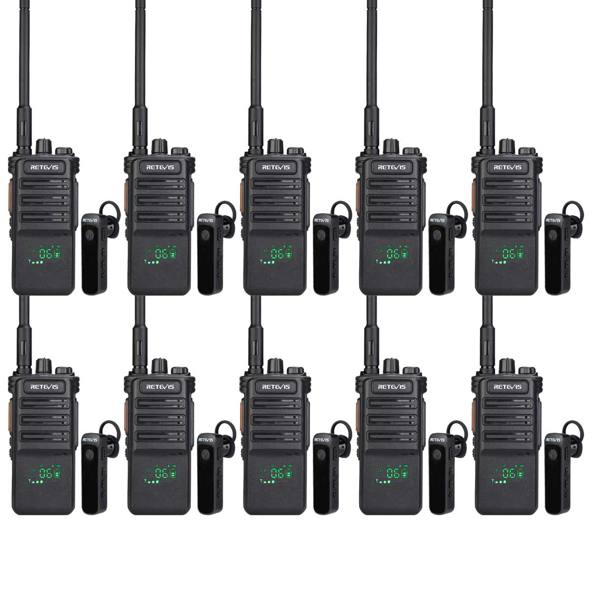 RB689 UHF Radio with Bluetooth Headset Kit (10 Pack)