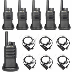 Retevis NR10 Noise Reduction Walkie Talkie with DSP Earphone 6Pack Bundle