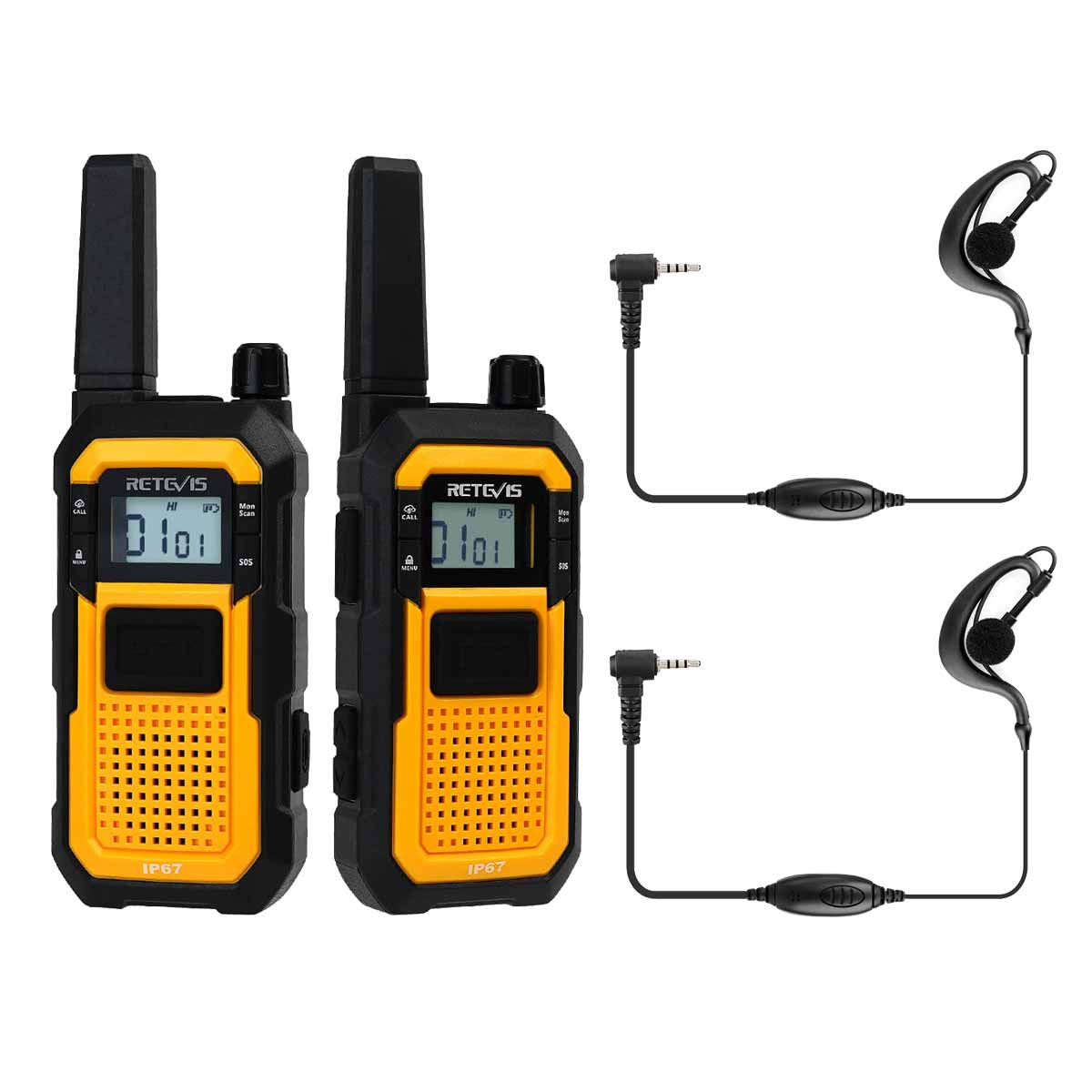 RB48 FRS Waterproof Heavy Duty Walkie Talkies with headset