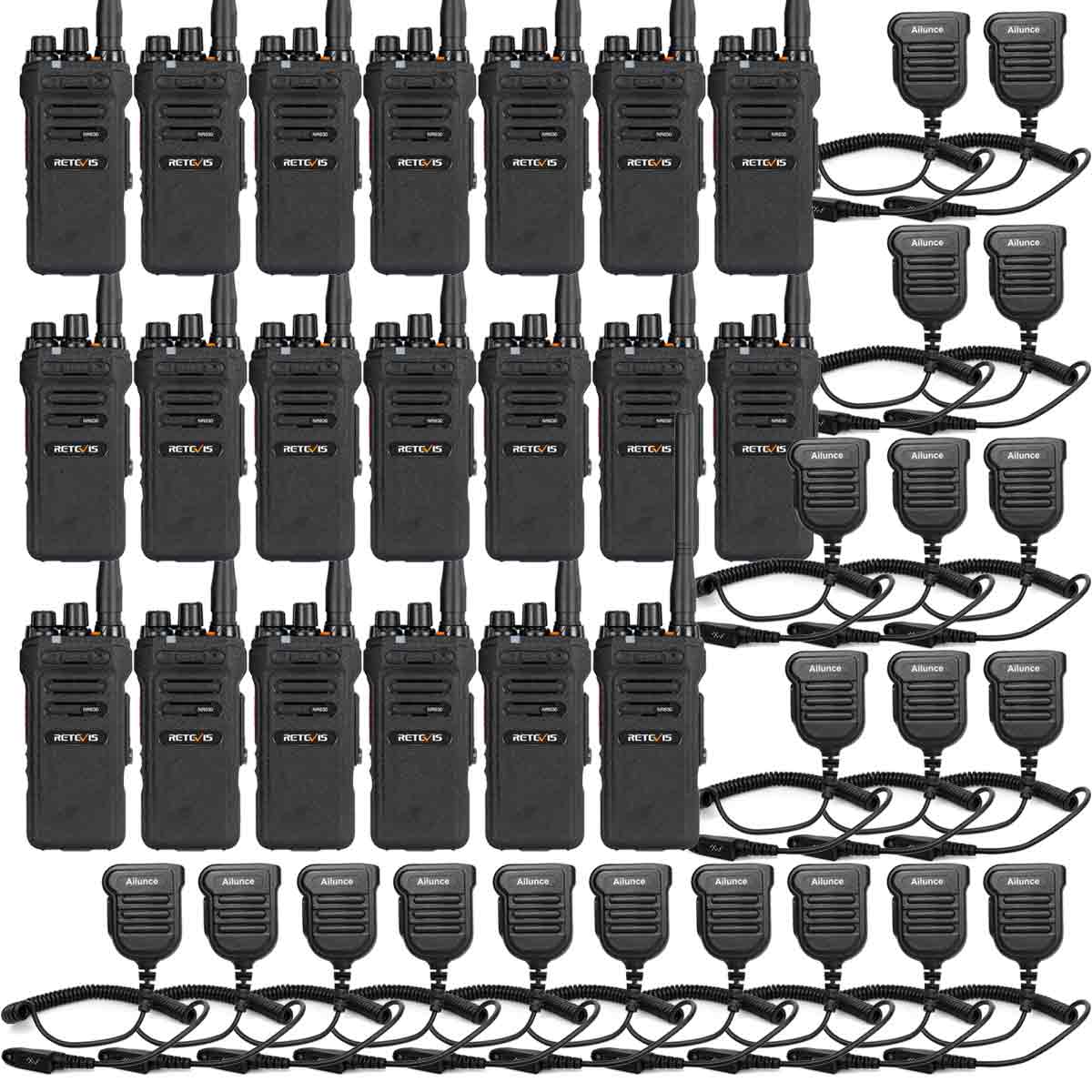 NR630 10W Waterproof UHF Radios with Speaker Kit (20 Pack)