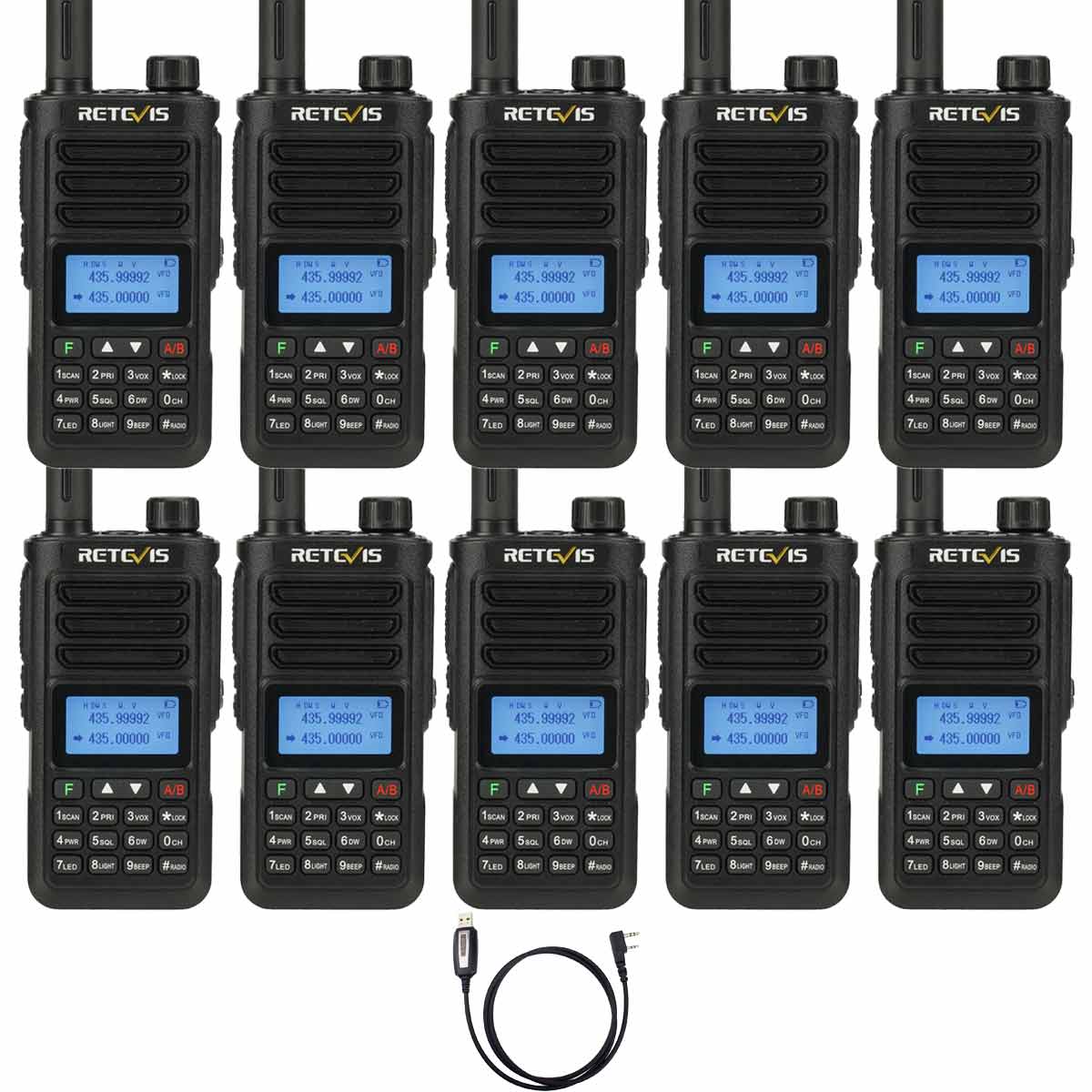 RA89 10 Watt Dual Band IP68 Waterproof Two Way Radios (10 Pack)