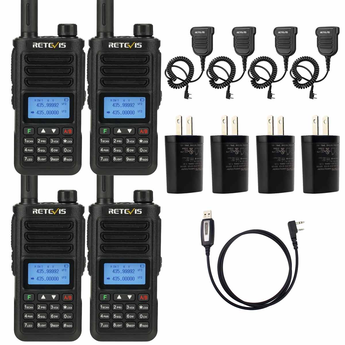 RA89 UV IP68 Ham Radio with Speaker Kit (4 Pack)