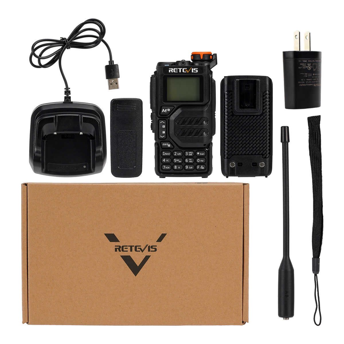 RA79 5W 50-600MHz Ham Radio With Speaker, Long Antenna, Programming Cable Kit