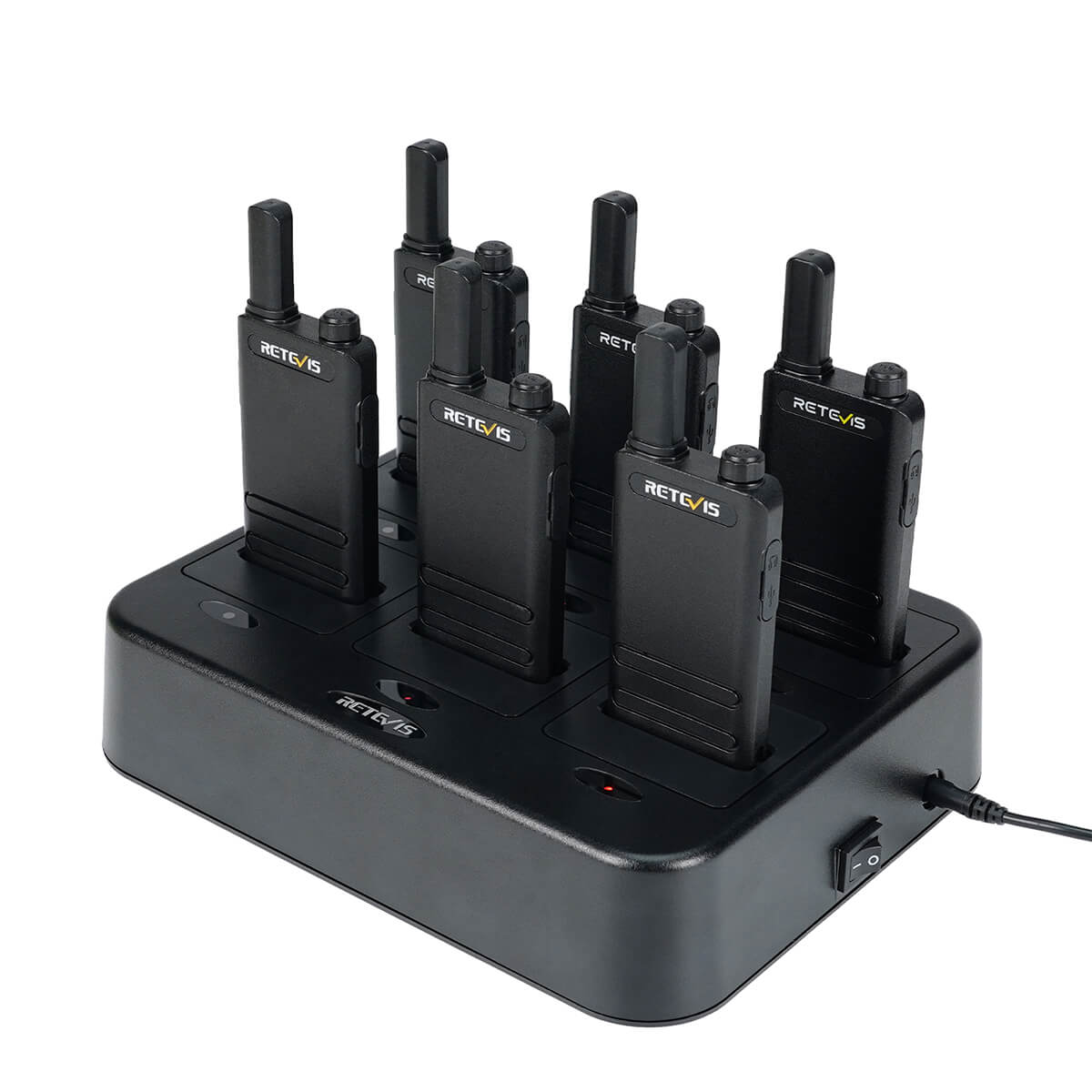 Retevis B3H Slim Portable Walkie Talkie (6 PCS)  with 6-Way Charger and 6 Earpieces