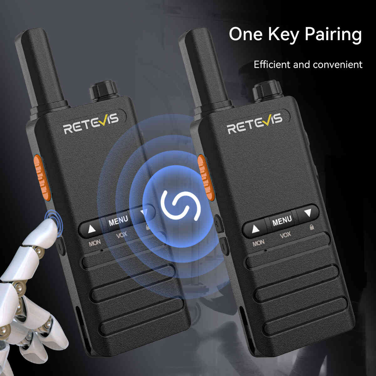 Retevis B3B Portable Handheld Radio (6 PCS) with 6-Way Charger and 10 Earpieces