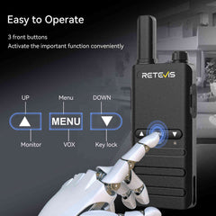 Retevis B3B Portable Handheld Radio (6 PCS) with 6-Way Charger and 10 Earpieces