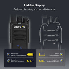 Retevis RT68H Rechargeable License Free Business Radio (6 Pack) and 6-Way Charger