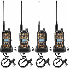 Retevis EZTalk 62 Dual Band Handheld Radio with Headset Bundle 4 Pack