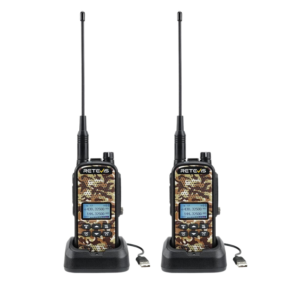 Retevis EZTalk 62 Dual Band VHF/UHF Handheld Radio (2 Pack)