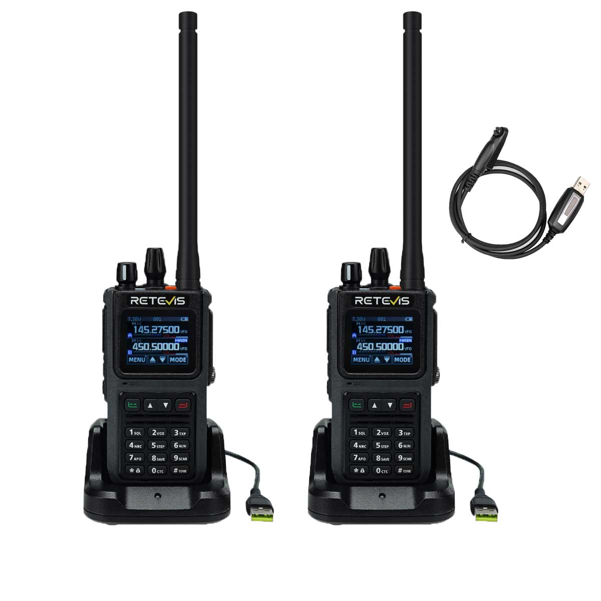 Retevis C1 Noise Reduction and Waterproof Dual Band Analog Radio 2 Pack