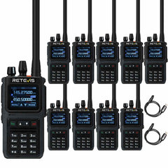 Retevis C1 Noise Reduction One-key Pairing 5W Dual Band Analog Radio 10 Pack