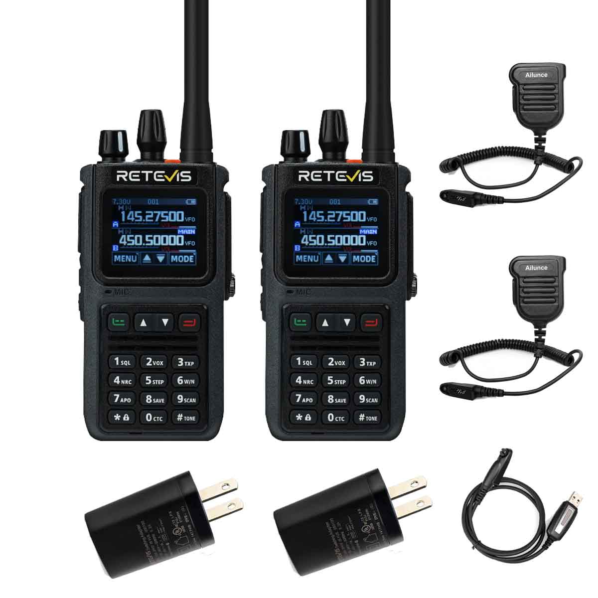 C1 5W Noise Reduction Waterproof UV Radio With IP55 Waterproof Microphone 2 Pack