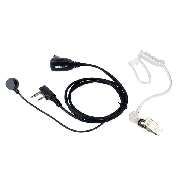 Case of 10, Walkie Talkie Earpiece 2 Pin Acoustic Tube Headset Earpieces