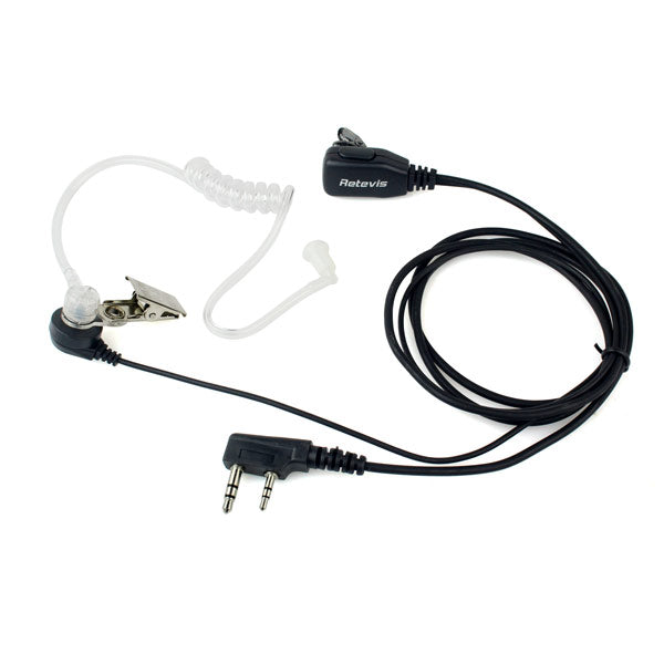 Case of 10, Walkie Talkie Earpiece 2 Pin Acoustic Tube Headset Earpieces