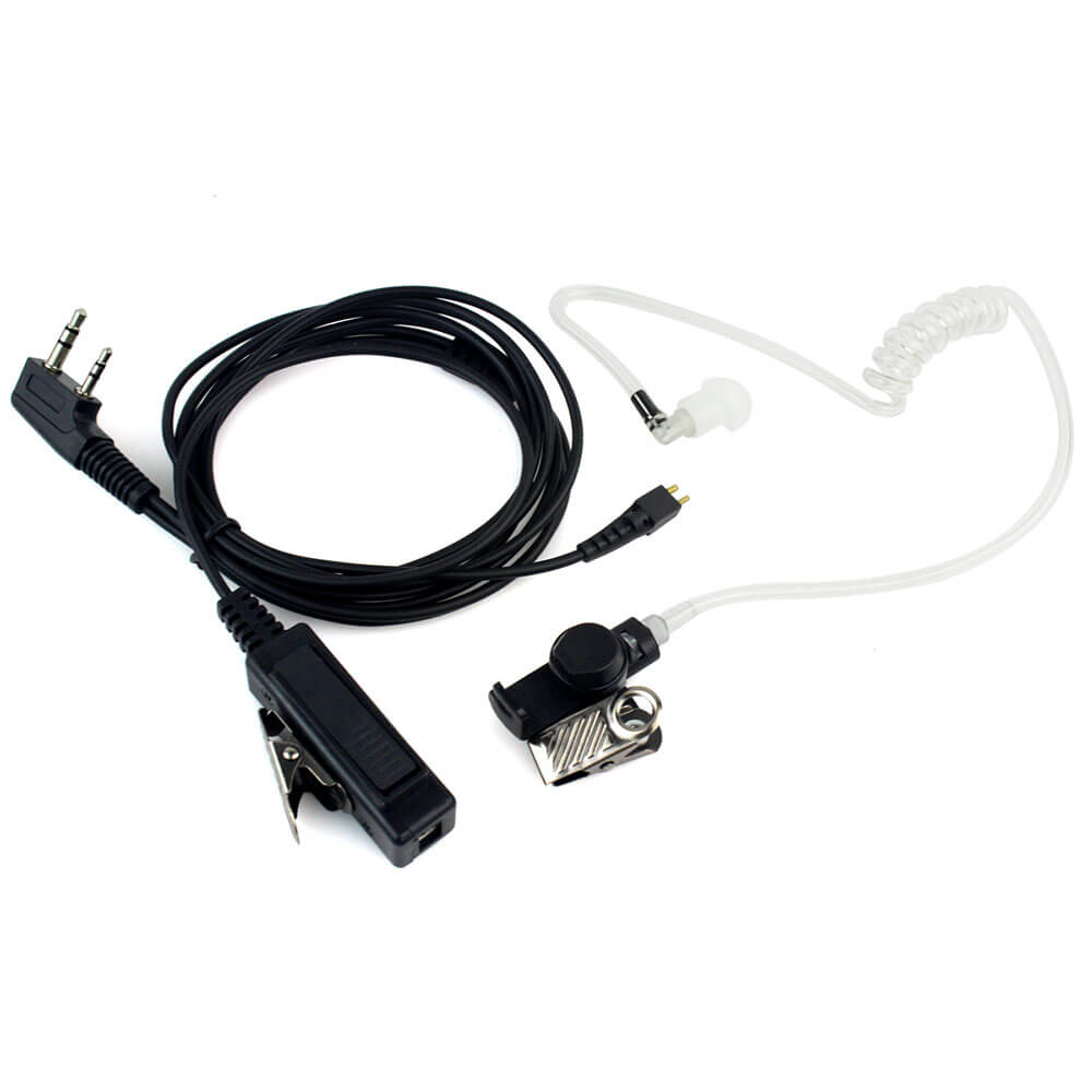 2 PIN Covert Acoustic Tube Earpiece MIC for KENWOOD