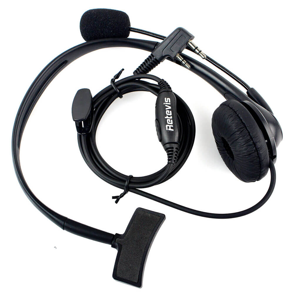 2 PIN PTT Mic Headphone Headset for Radio