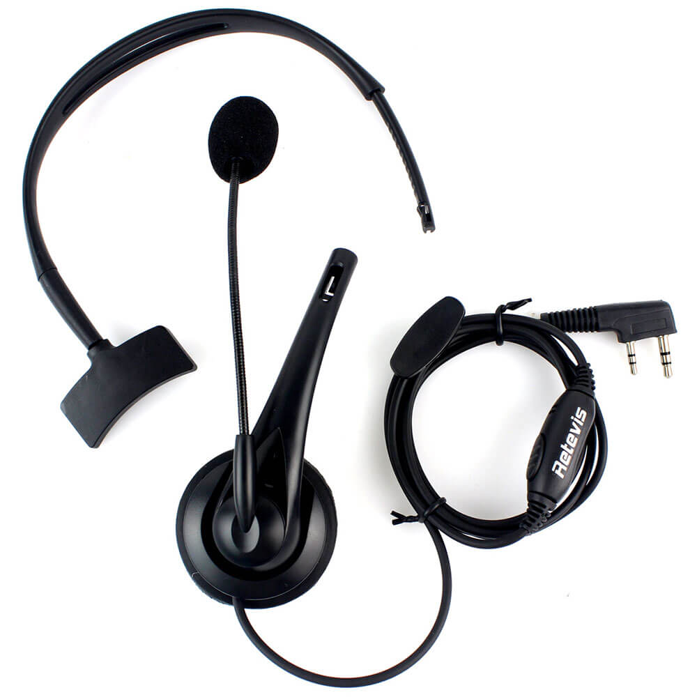 2 PIN PTT Mic Headphone Headset for Radio