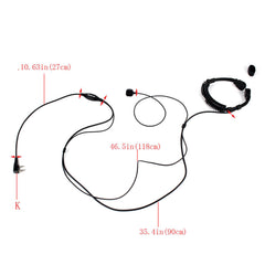 2 Pin Retractable Throat Covert Acoustic Tube Earpiece