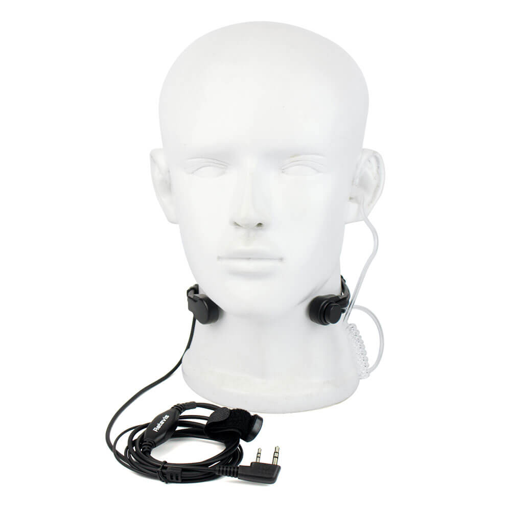 2 Pin Retractable Throat Covert Acoustic Tube Earpiece