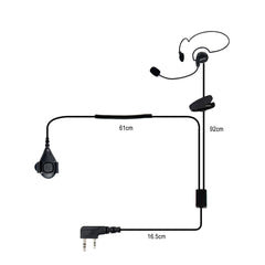 2 Pin Earpiece Mic Finger PTT Headset