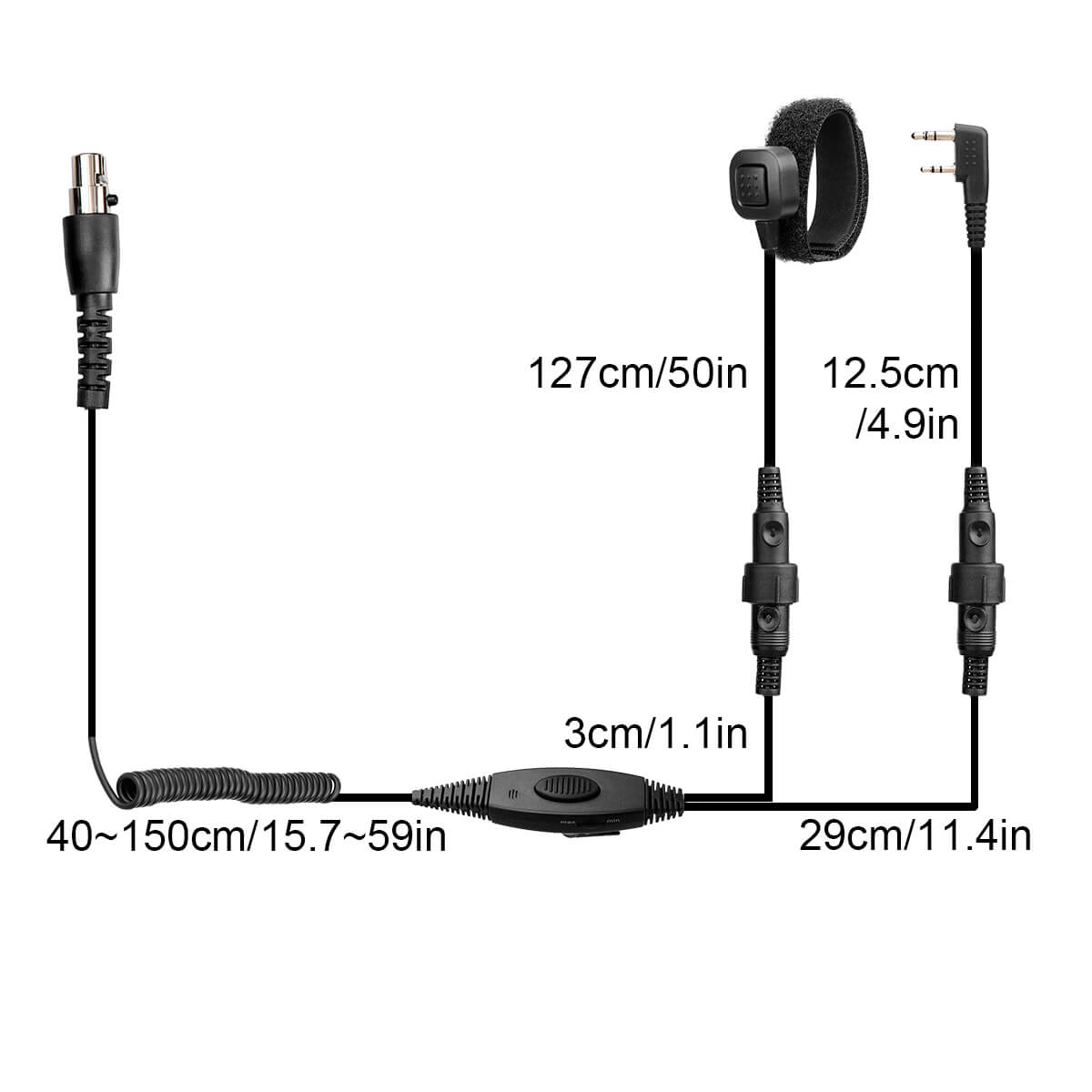 Noise-Canceling Finger PTT Headphone Headset