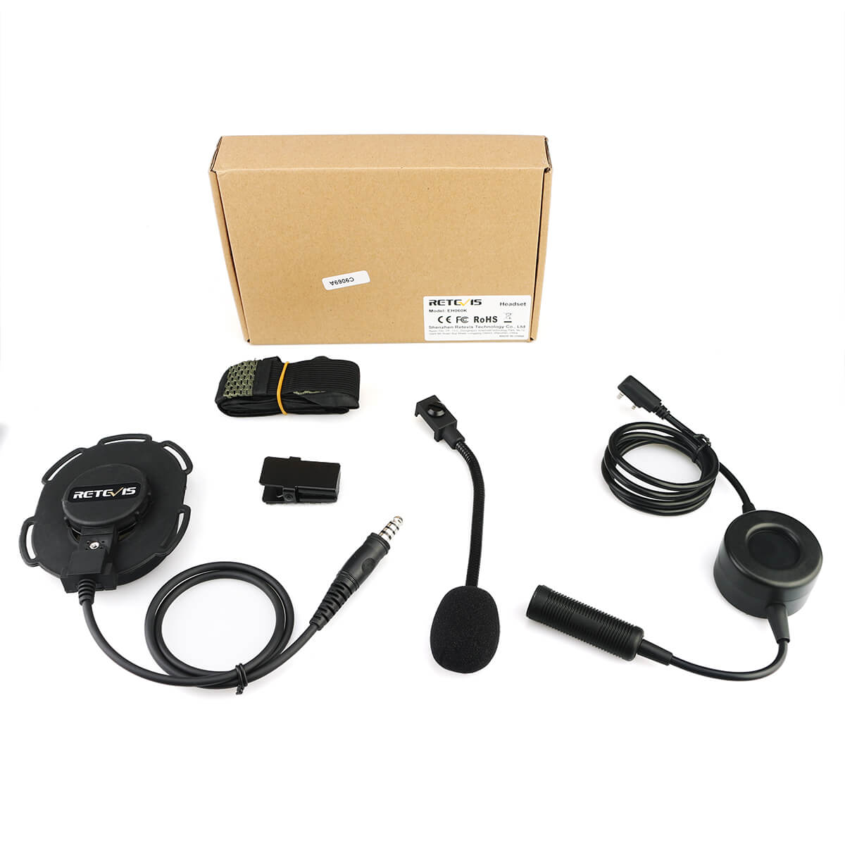 Retevis EH060K Kenwood 2 Pin Single Tactical Headset