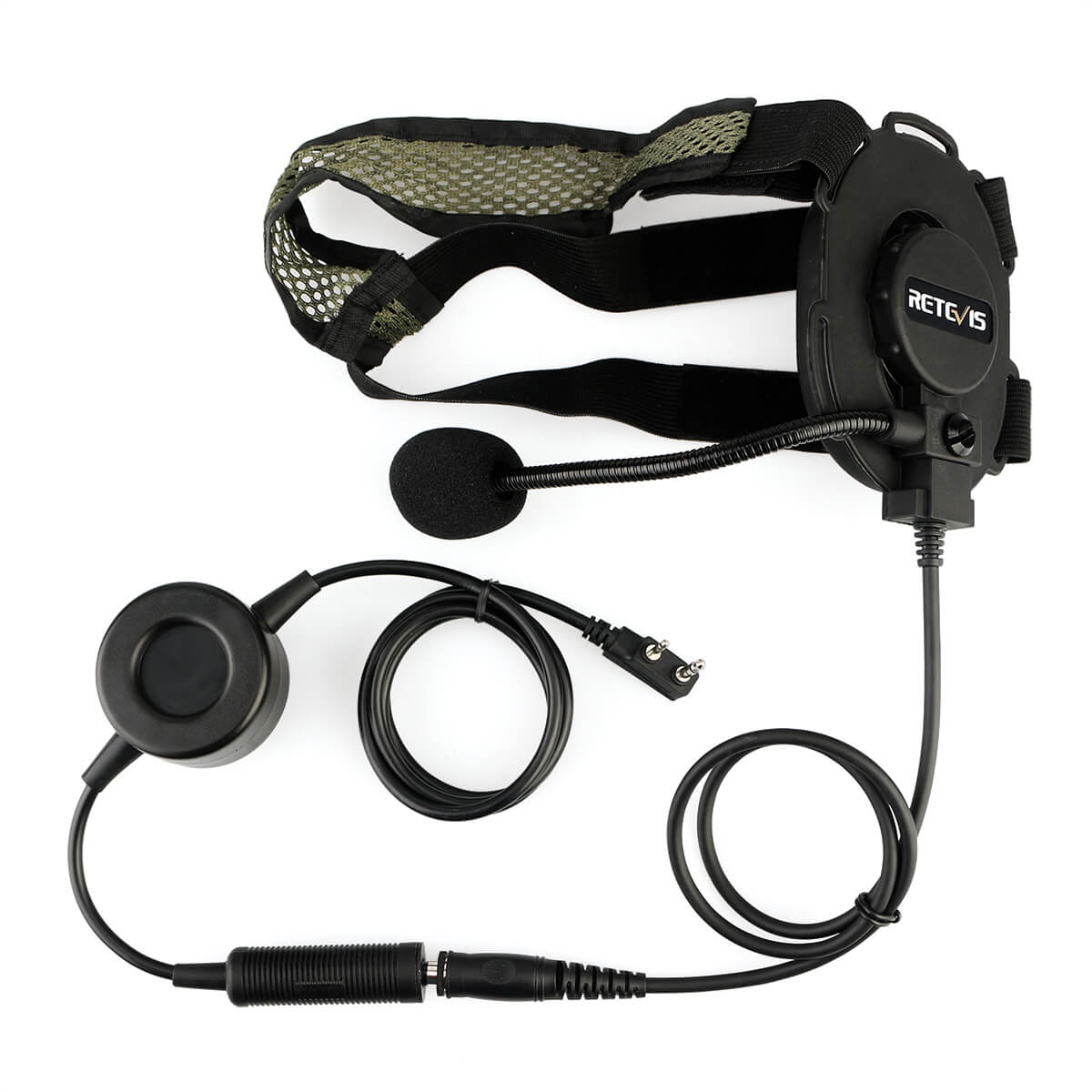 Retevis EH060K Kenwood 2 Pin Single Tactical Headset