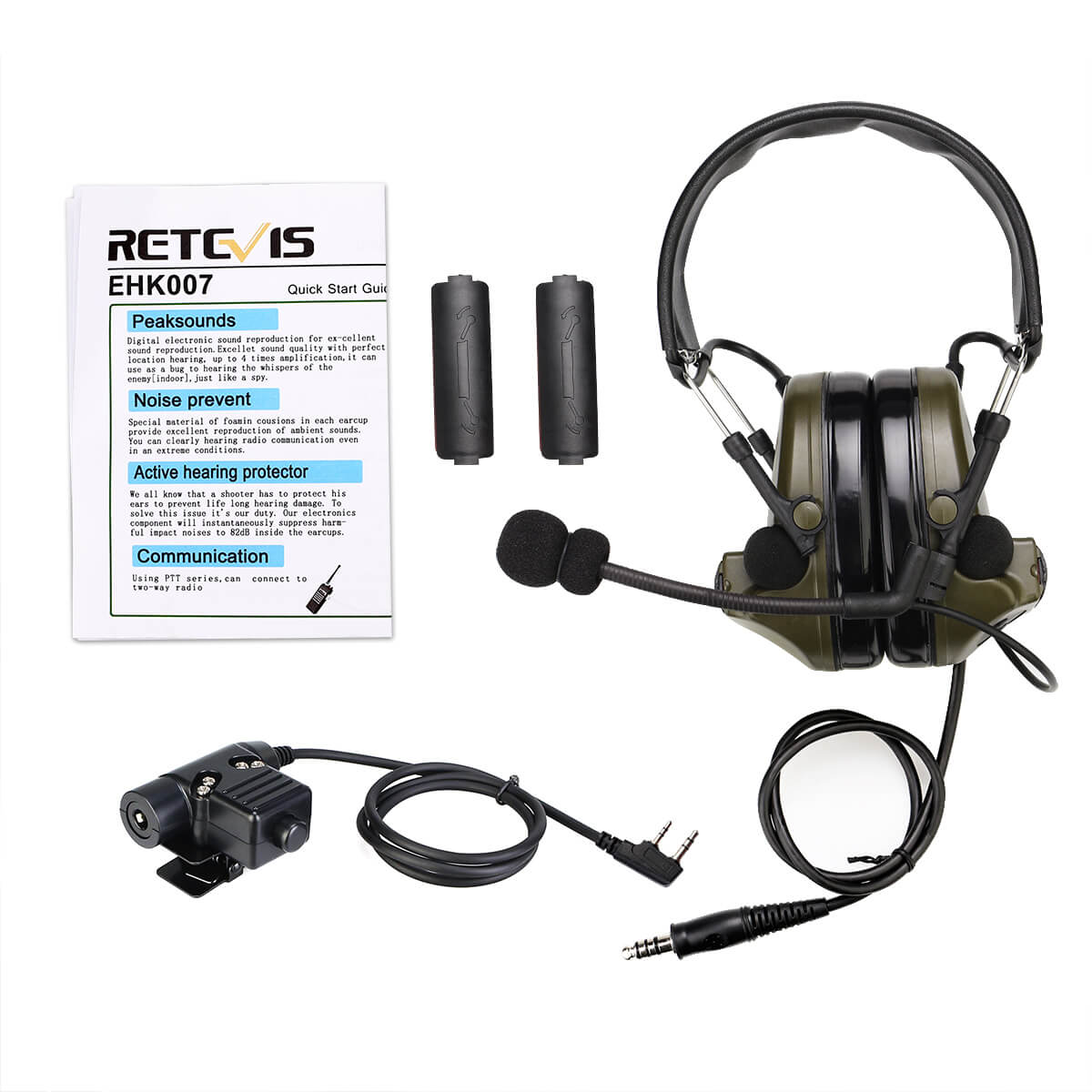 EHK007-K Electronic Pickup and Noise Reduction Headphones