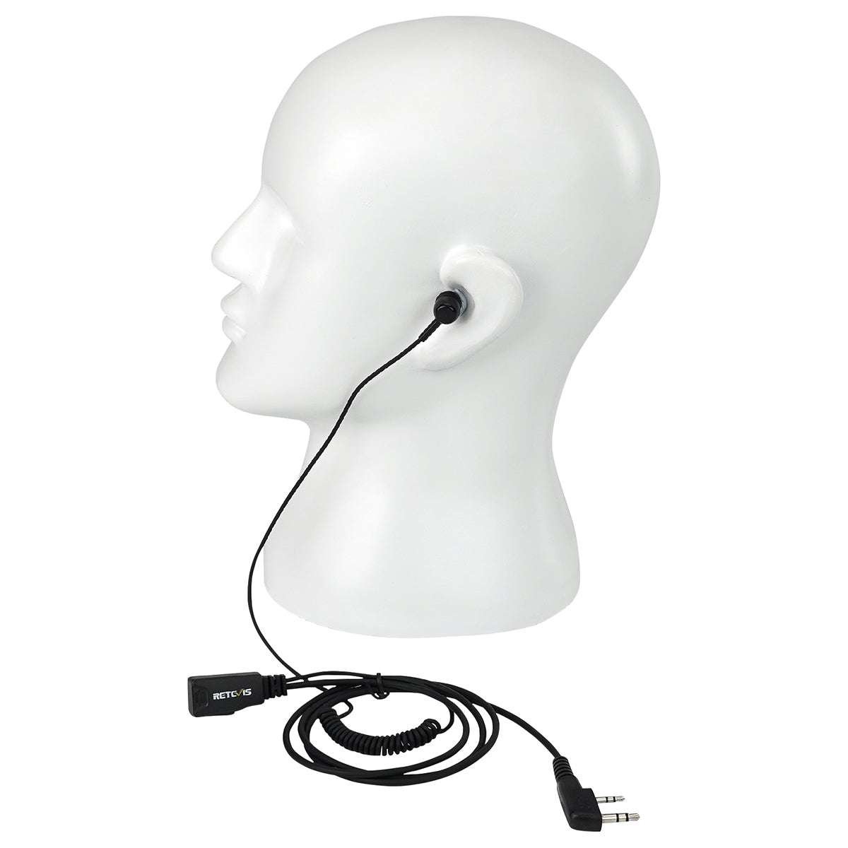 EEK022 In-Ear Bud Earpiece Coiled Cable 1-Wire PTT Mic K-2Pin