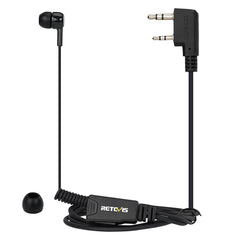 EEK022 In-Ear Bud Earpiece Coiled Cable 1-Wire PTT Mic K-2Pin