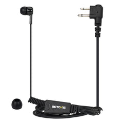 EEM006 In-Ear Bud Earpiece Coiled Cable PTT Mic 1-Wire M-2Pin