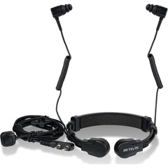 ETK007 Cycling headset with Adjustable throat mic Two earpieces and Handlebar PTT