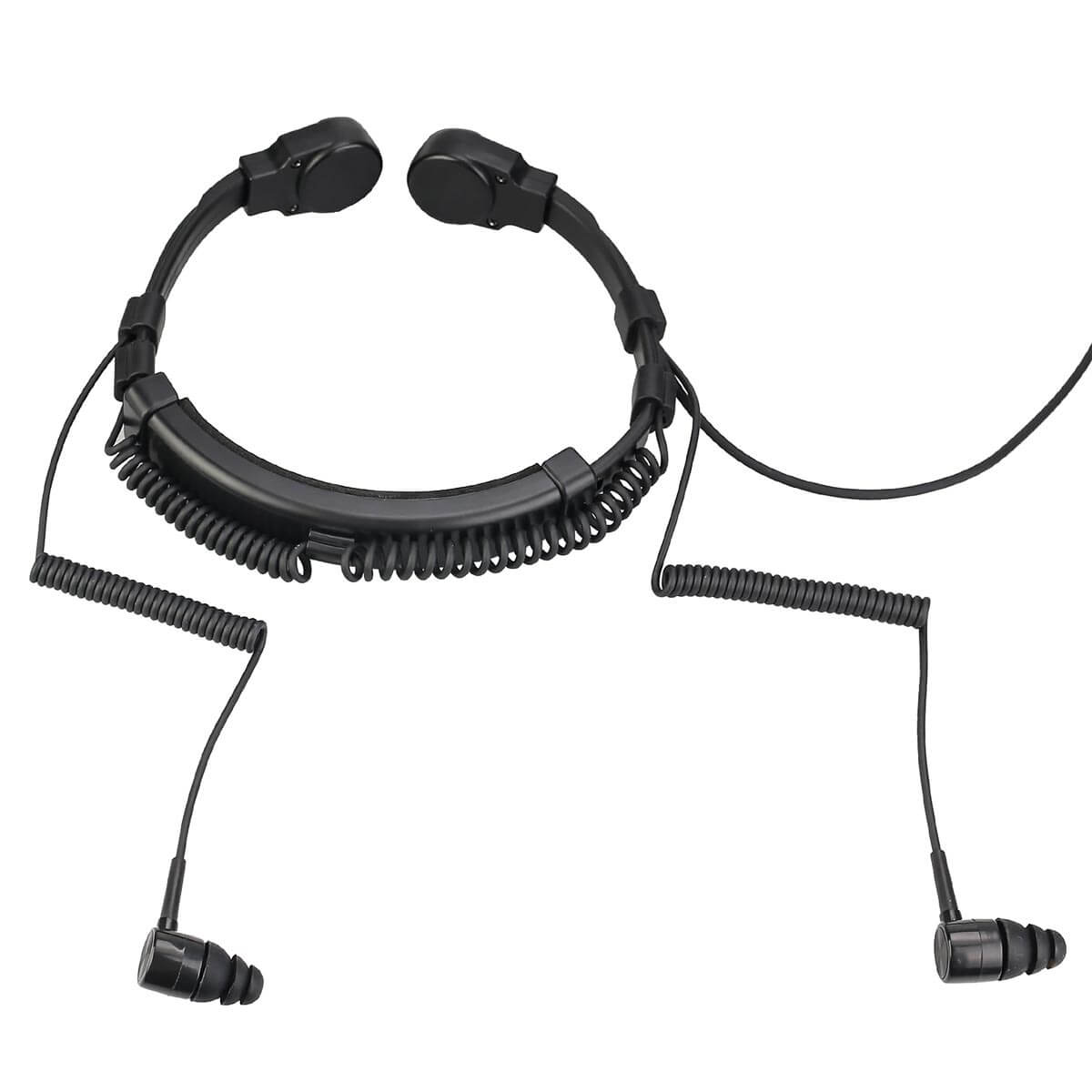 ETK007 Cycling headset with Adjustable throat mic Two earpieces and Handlebar PTT