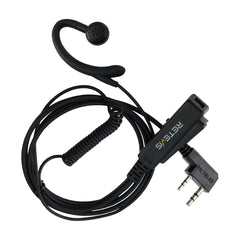 Retevis EEK024 2 Pin PTT Mic Coiled G-Hang Ear Hook Earpiece