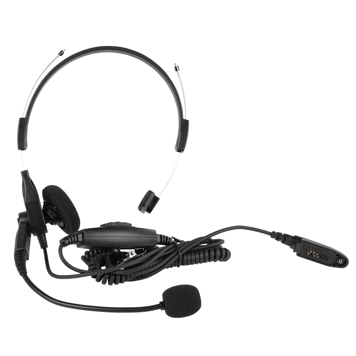 Retevis Over The Head Single Muff Lightweight Headset For Motorola GP328Plus Radios