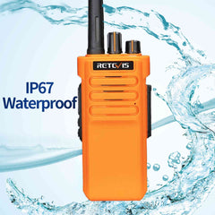 Retevis RT29 IP67 Waterproof Long Distance Handheld Radio 2Pack (Orange)