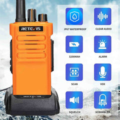 Retevis RT29 Long Range Waterproof Rugged Radio (6 Pack) with 6-Unit Charger