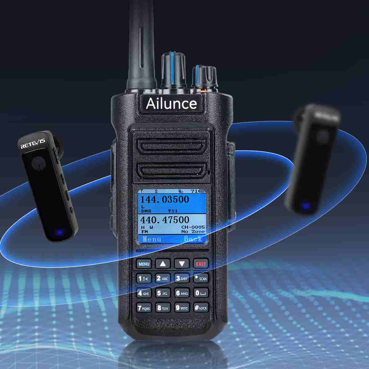 HD2 10W Waterproof GPS DMR Radio 6 Pack+6-way Charger+Waterproof Microphone 6 Pack