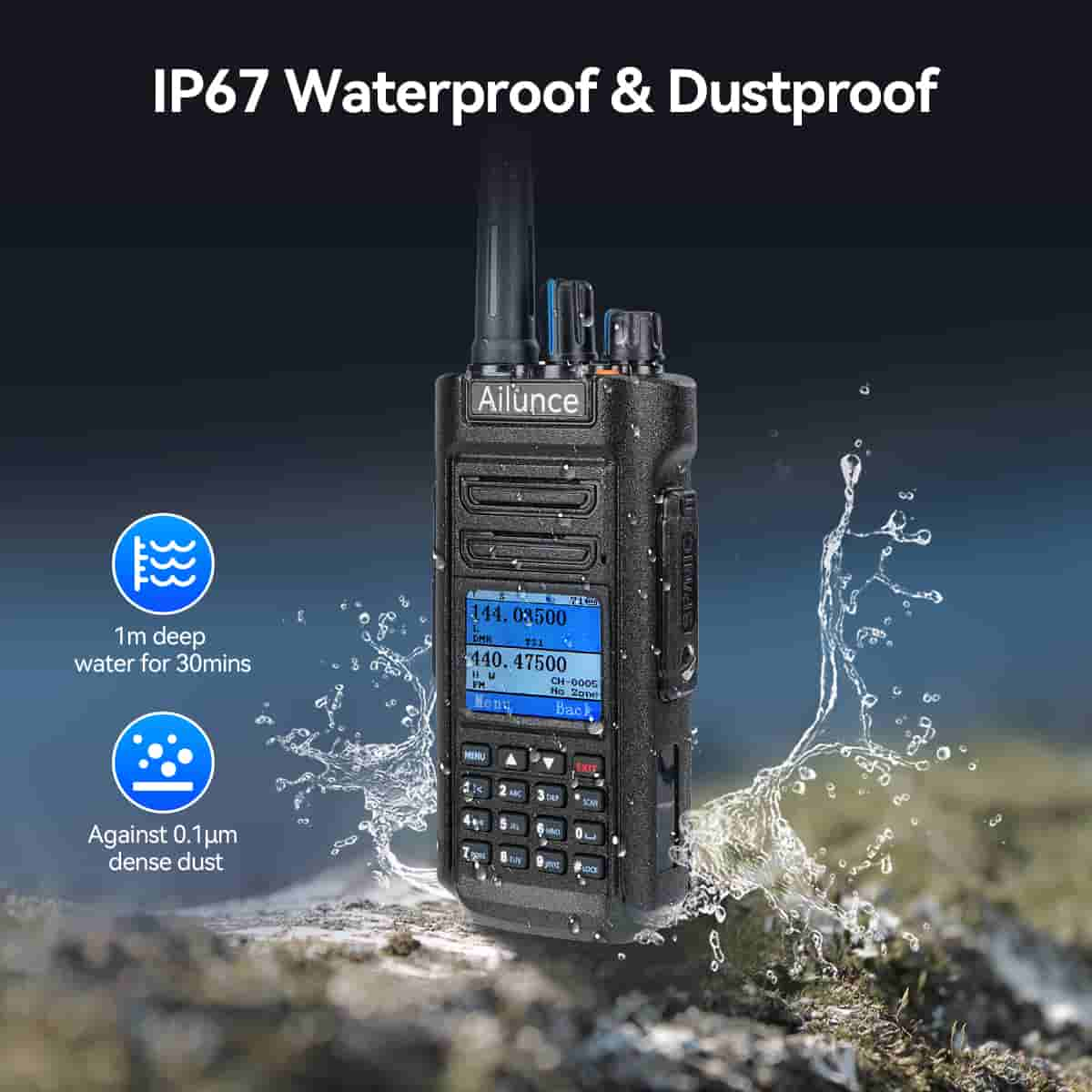 Ailunce HD2 Waterproof Long Range Dual Band DMR Radio