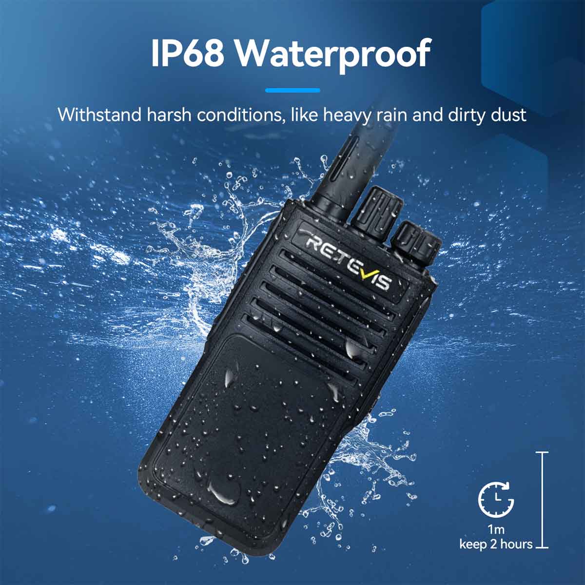 P62 Long-range IP68 Waterproof Rugged UV Dual Band Radio