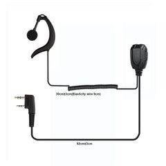 C earhook earpiece for Retevis RT23 Amateur Radio