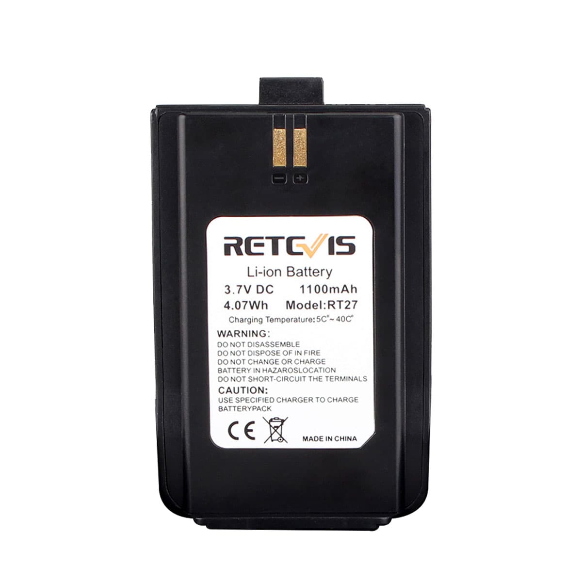 1100mAh 3.7V Original Rechargeable Li-ion Battery for Retevis RT27 RT27V