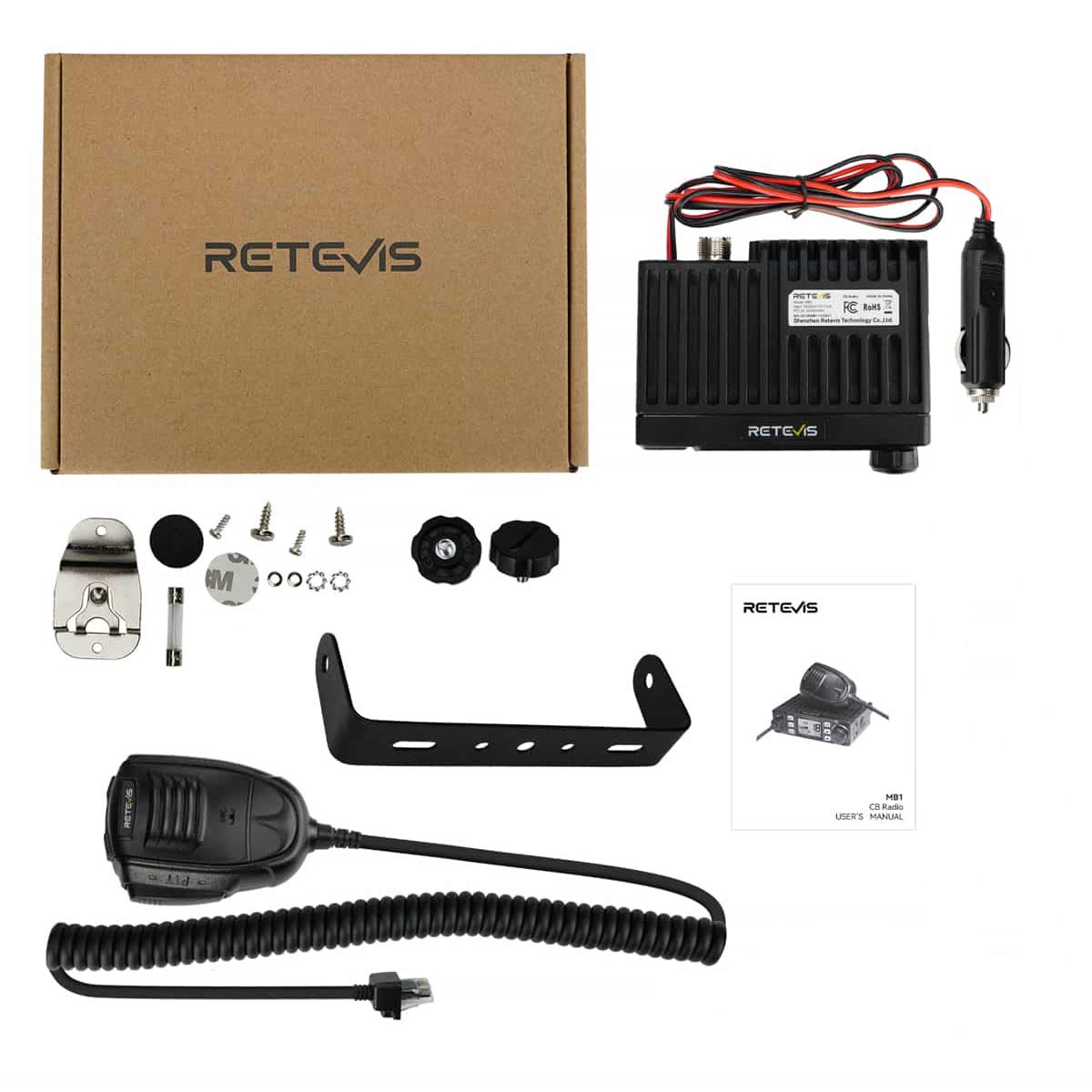 Retevis MB1 Full 40 Channels Long Range CB Mobile Radio for Truckers