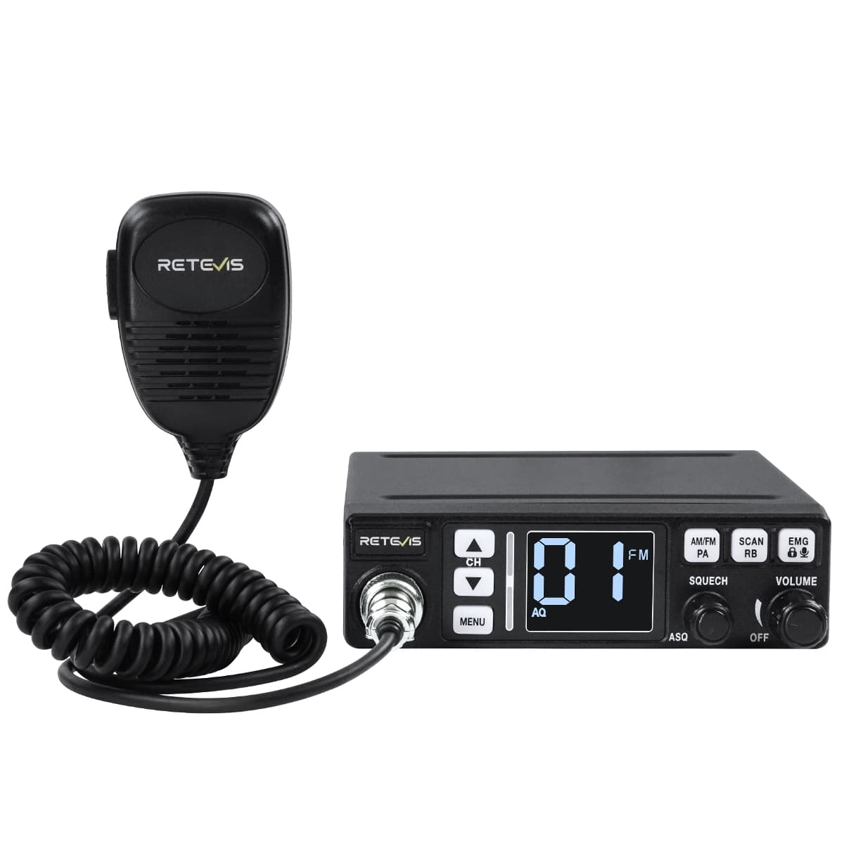 Retevis MB3 40 Channels Mini CB Radio with Backlit LCD Display