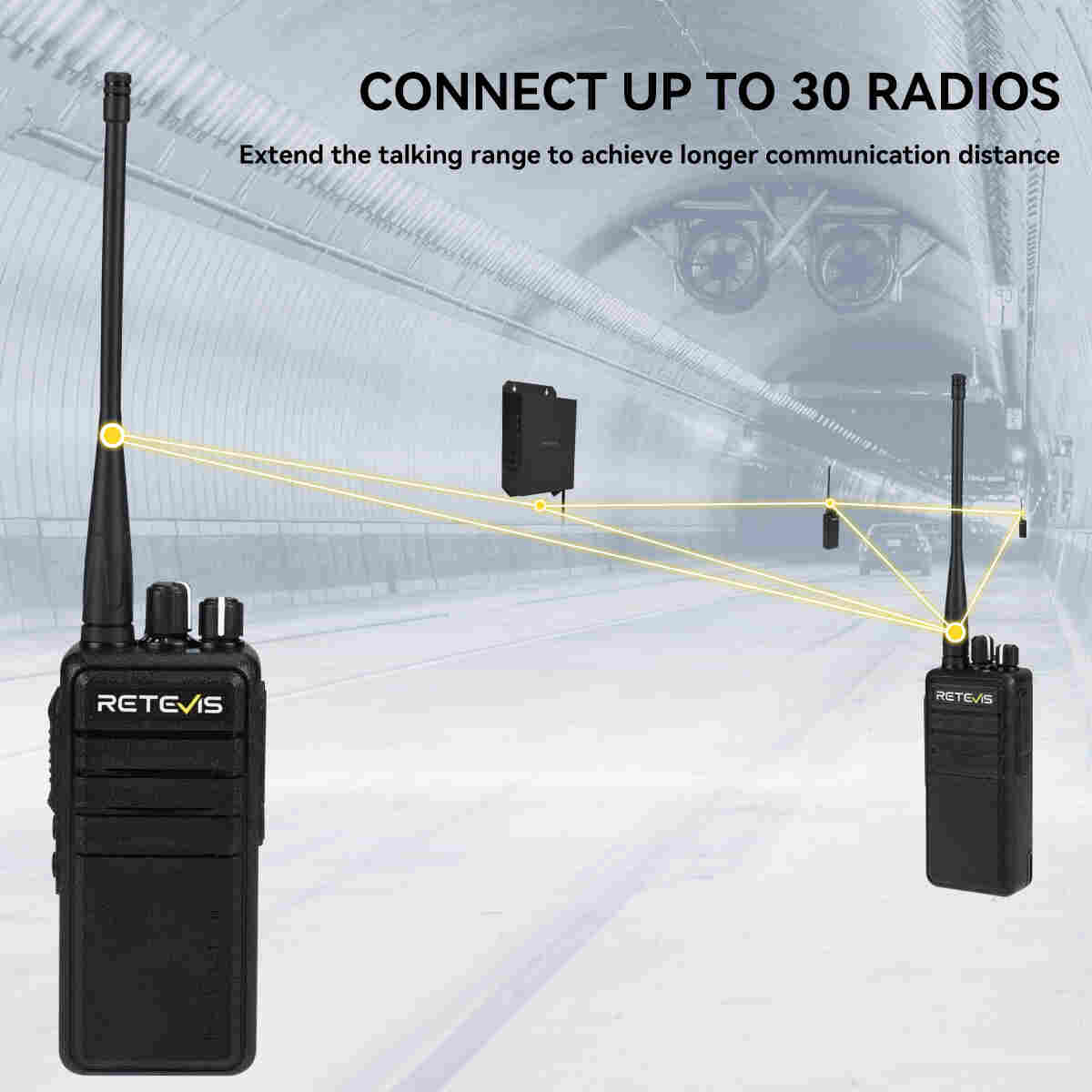 Retevis RB24 Long Range UHF Tunnel Radios 30Pack