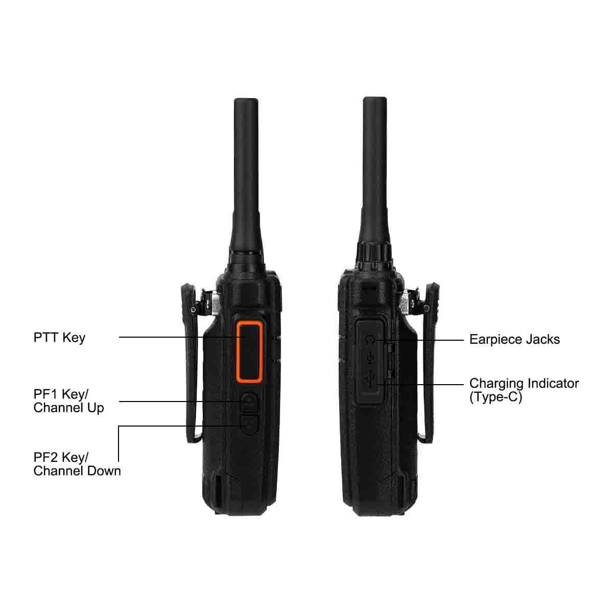 RB37 Bluetooth FRS Two Way Radio (6 Packs)+Multi-Unit Charger